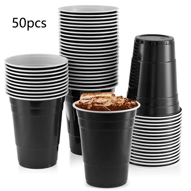 50 Pack 14 Oz Black Solo Cups Disposable Plastic Drink Cup, Big Birthday Party Cups Plastic Wine Cups 
50 Pack 14 Oz Black Solo Cups Disposable Plastic Drink Cup, Big Birthday Party Cups Plastic Wine Cups