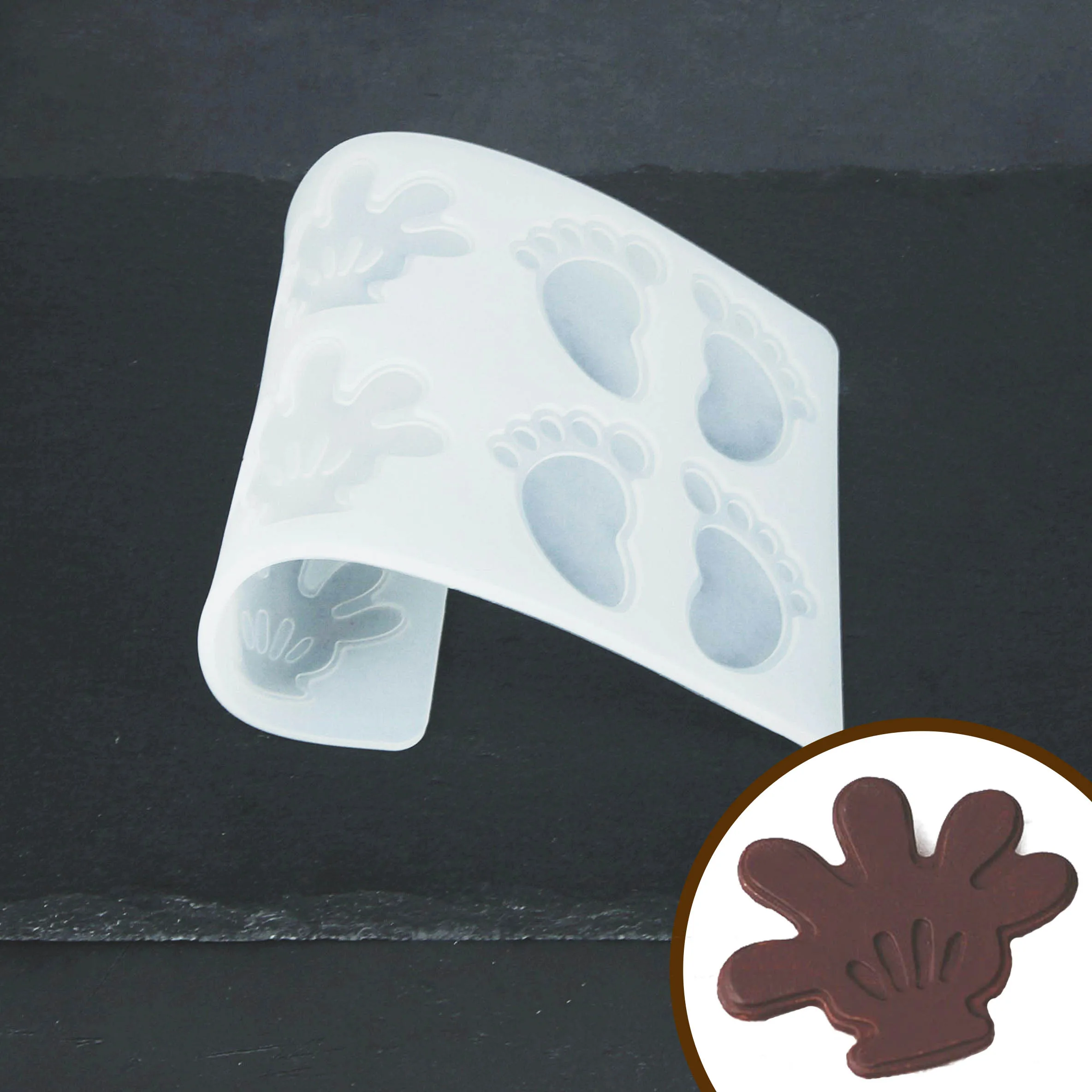 DIY Chocolate Insert Silicone Mould Palm Footprint Shape Children's Day Cake Decoration Chocolate Baking Stencil Mold
DIY Chocolate Insert Silicone Mould Palm Footprint Shape Children's Day Cake Decoration Chocolate Baking Stencil Mold