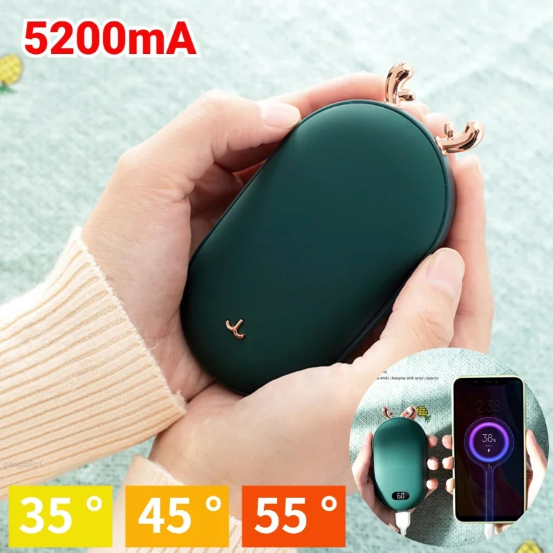

USB Mini Electric Hand Warmer Portable Cute 5200mA Fast Electric Stove Hand Warmers Handy Tool Home Office Use Warming Products