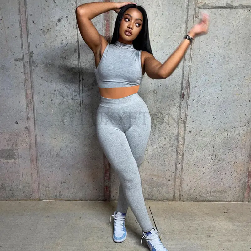 Summer Fitness Sporty Two Piece Pants Sets Suits Women Tracksuit Fashion Sleeveless Tanks and Trousers Matching Set
Summer Fitness Sporty Two Piece Pants Sets Suits Women Tracksuit Fashion Sleeveless Tanks and Trousers Matching Set