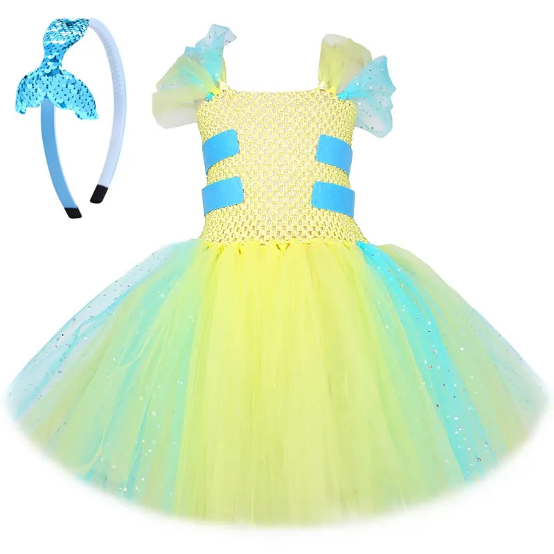 Halloween Flounder Costume For Girl Lace TUTU Dress Fashion Kid Sling Tunic+Headband 2pcs Set Child Frock Clothes
Halloween Flounder Costume For Girl Lace TUTU Dress Fashion Kid Sling Tunic+Headband 2pcs Set Child Frock Clothes