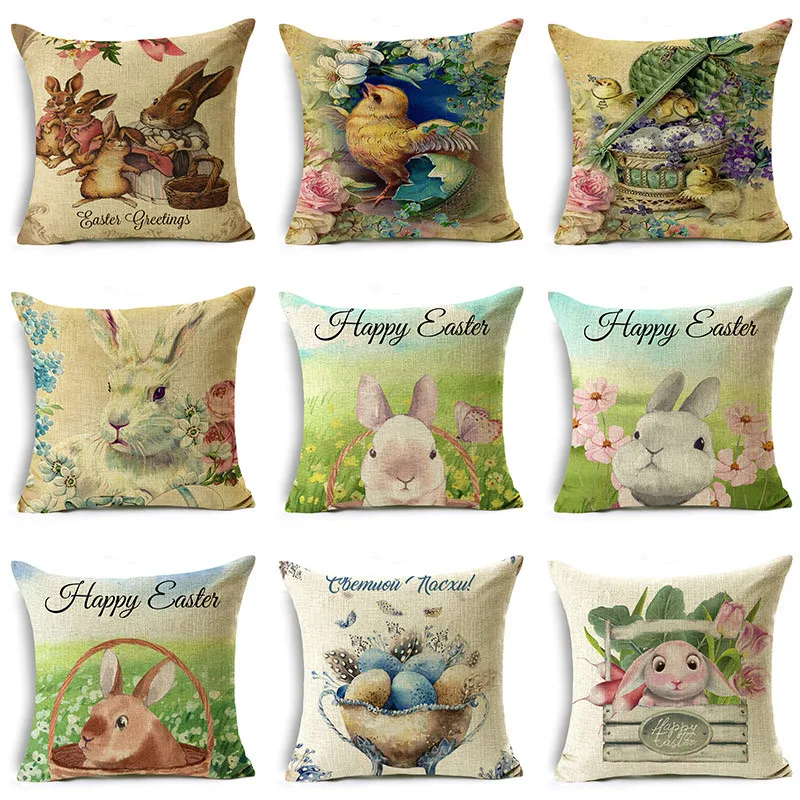 Easter Rabbit Printed Pillowcase Sofa Cushion Cover Car Pillow Cover Home Decor 40cm/45cm and 50cm Linen Decorative Pillowcases
Easter Rabbit Printed Pillowcase Sofa Cushion Cover Car Pillow Cover Home Decor 40cm/45cm and 50cm Linen Decorative Pillowcases