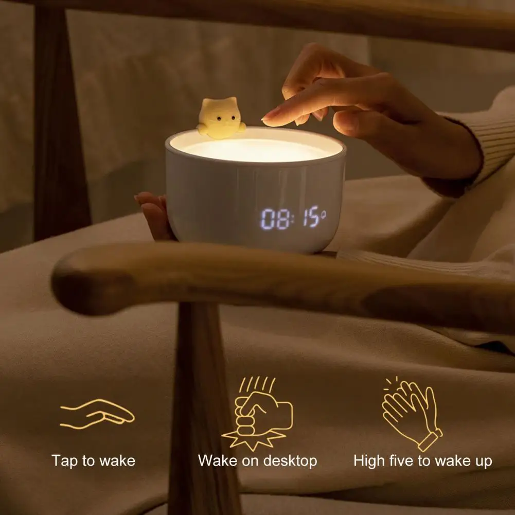 Smart Rechargeable Intelligent Mini Teacup Cat Alarm Clock LED Night Light for Girls Digital Alarm Clock Alarm Clock
Smart Rechargeable Intelligent Mini Teacup Cat Alarm Clock LED Night Light for Girls Digital Alarm Clock Alarm Clock