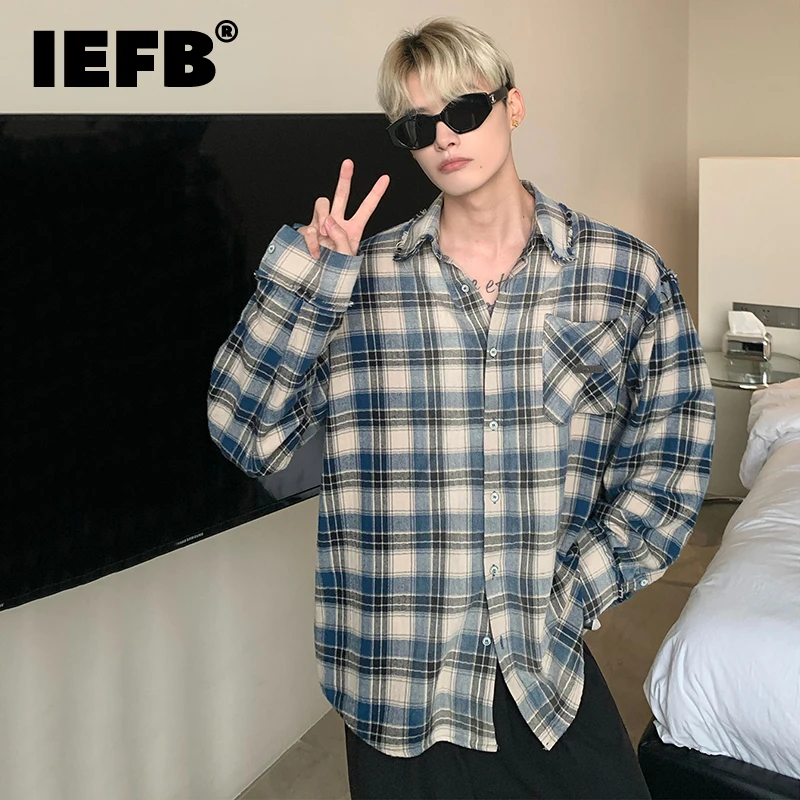 Мужские рубашки в клетку IEFB, топы с длинным рукавом, свободный осенний кардиган, уличная нишевая дизайнерская трендовая повседневная одежда с кисточками, 9C2289
Мужские рубашки в клетку IEFB, топы с длинным рукавом, свободный осенний кардиган, уличная нишевая дизайнерская трендовая повседневная одежда с кисточками, 9C2289