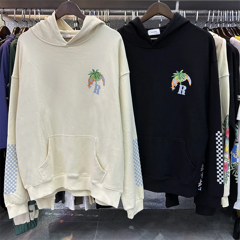 Coconut Tree Racing Print Rhude Hoodies Men Women Oversized Black Pure Cotton Sweatshirts
Coconut Tree Racing Print Rhude Hoodies Men Women Oversized Black Pure Cotton Sweatshirts