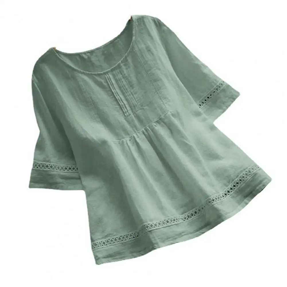 New O-neck Casual T-shirt Half Sleeves Stitching Hem Women Blouse Vintage Casual Loose Spliced Shirt Female Clothing Tops
New O-neck Casual T-shirt Half Sleeves Stitching Hem Women Blouse Vintage Casual Loose Spliced Shirt Female Clothing Tops