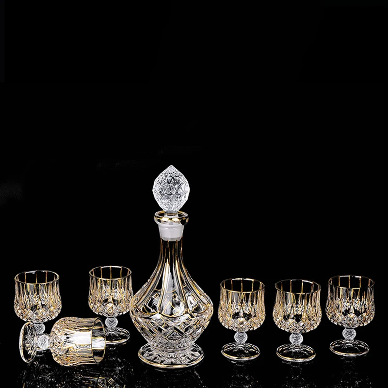 Crystal Decanter Set With 6 Pcs Old Fashioned Glasses- Lead Free Crystal for Liquor Scotch Bourbon 220407-07
Crystal Decanter Set With 6 Pcs Old Fashioned Glasses- Lead Free Crystal for Liquor Scotch Bourbon 220407-07