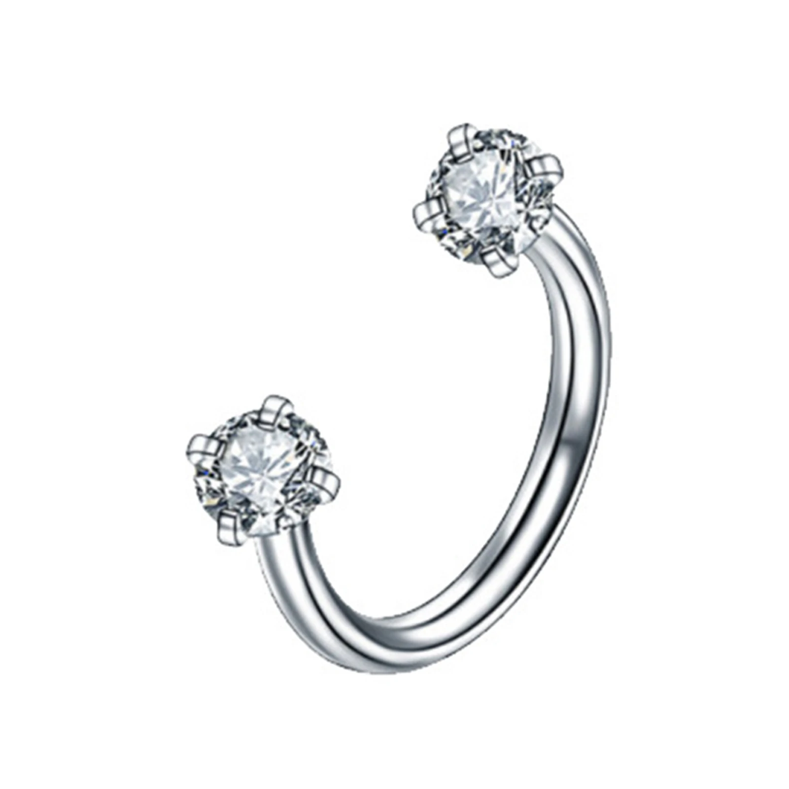 Silver Metal Nose Ring Clip Two Ends Sparkling Zircon Inlaid Jewelry for Female Girls Daily Wear Newly
Silver Metal Nose Ring Clip Two Ends Sparkling Zircon Inlaid Jewelry for Female Girls Daily Wear Newly
