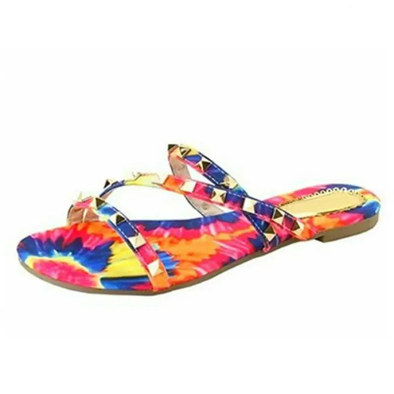 Summer New 2023 Fashion Printed Women's Shoes Large Flat Bottom Riveted Slippers, Simple And Casual Women's Sandals
Summer New 2023 Fashion Printed Women's Shoes Large Flat Bottom Riveted Slippers, Simple And Casual Women's Sandals