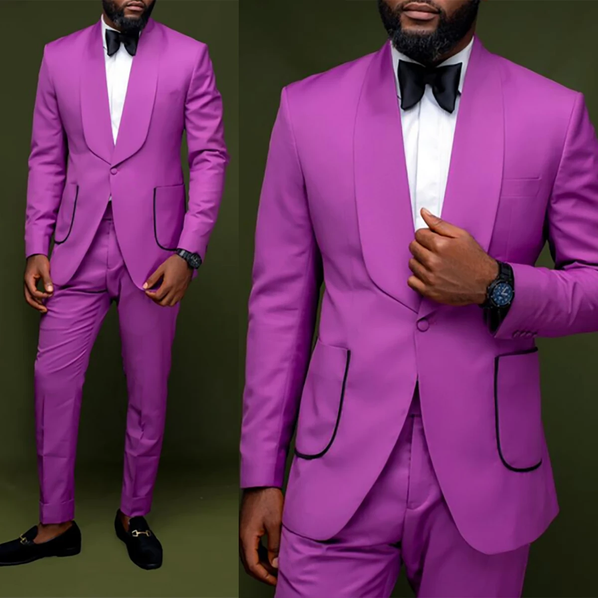 Noble Purple Men Suits 2 Pieces Slim Fit Custom Made Mens Wedding Tuxedos For Business Party Formal Wear
Noble Purple Men Suits 2 Pieces Slim Fit Custom Made Mens Wedding Tuxedos For Business Party Formal Wear