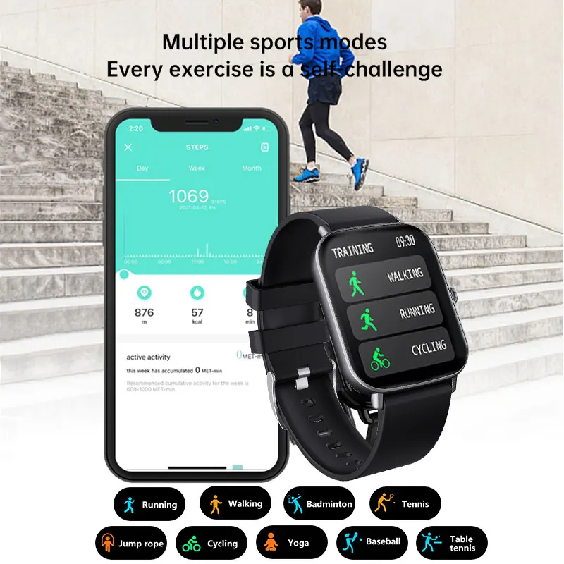 2022 спортивный браслет умные часы с полной сенсорной поддержкой Bluetooth