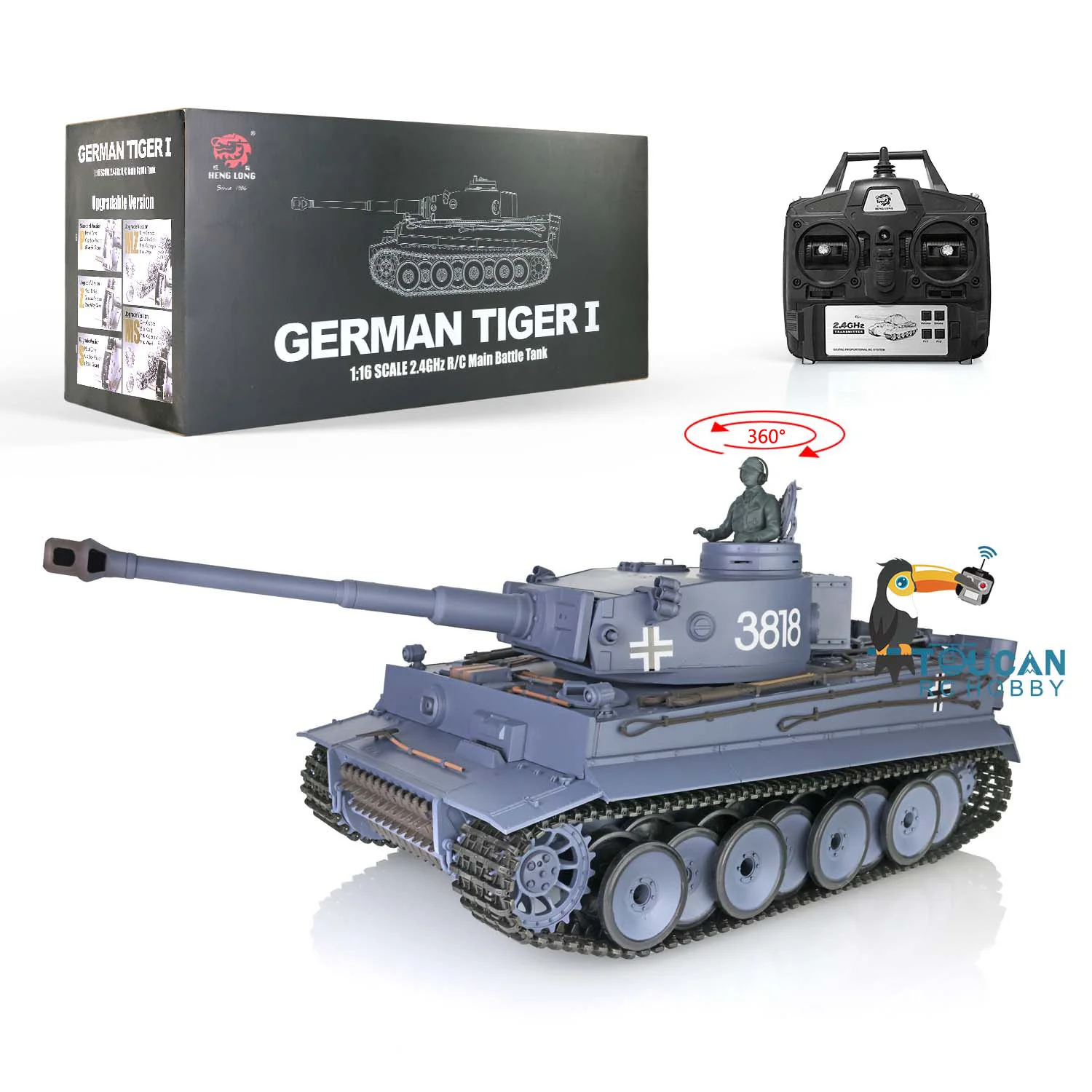 Heng Long 1/16 7.0 пластиковый Немецкий Тигр I RTR RC Танк 3818 вращающийся на 360 ° вращающийся револьвер IR BB страйкбол дымовой эффект радиоуправляемая м...
Heng Long 1/16 7.0 пластиковый Немецкий Тигр I RTR RC Танк 3818 вращающийся на 360 ° вращающийся револьвер IR BB страйкбол дымовой эффект радиоуправляемая м...