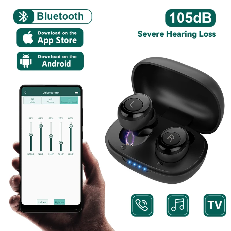 Перезаряжаемый слуховой аппарат с Bluetooth, высокомощный цифровой усилитель звука для пожилых людей, наушники
Перезаряжаемый слуховой аппарат с Bluetooth, высокомощный цифровой усилитель звука для пожилых людей, наушники