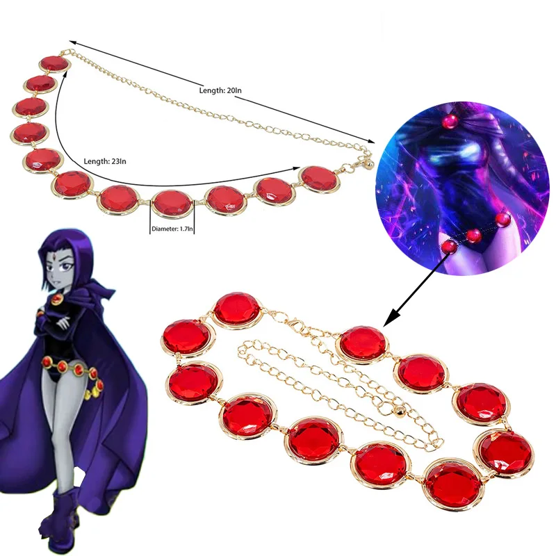 Raven Cosplay Belt Accessories Anime Teen Titans Cosplay Waist Belt Red Metal Stone Chain for Halloween Party Costumes Props
Raven Cosplay Belt Accessories Anime Teen Titans Cosplay Waist Belt Red Metal Stone Chain for Halloween Party Costumes Props