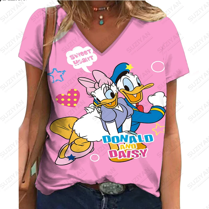2023Women's Summer New Fashion Disney Donald Duck Goofy 3D Printed Short Sleeve T-shirt Women's V-neck Casual Commuter Style Top
2023Women's Summer New Fashion Disney Donald Duck Goofy 3D Printed Short Sleeve T-shirt Women's V-neck Casual Commuter Style Top