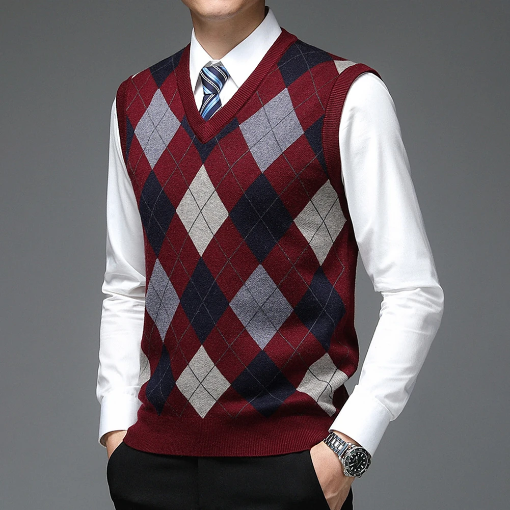 Sweater Top Casual Knit Top Plaid Pullover Sleeveless Slight Stretch Tank Top V Neck For Men Widely Applicable
Sweater Top Casual Knit Top Plaid Pullover Sleeveless Slight Stretch Tank Top V Neck For Men Widely Applicable