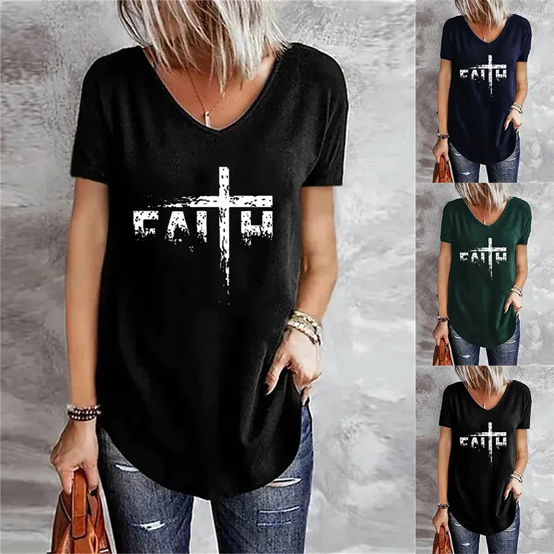 New Fashion Comfortable Women's Plus Size Loose V-Neck Top Casual Print Pullover Black Short Sleeve T-Shirt Summer Women
New Fashion Comfortable Women's Plus Size Loose V-Neck Top Casual Print Pullover Black Short Sleeve T-Shirt Summer Women