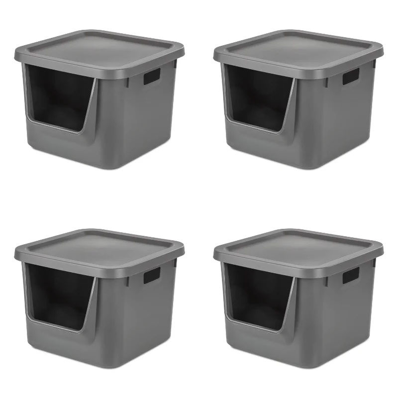 Square Stacking Bin Plastic, Gray Flannel, Set of 4 Storage Box Home Storage & Organization
Square Stacking Bin Plastic, Gray Flannel, Set of 4 Storage Box Home Storage & Organization