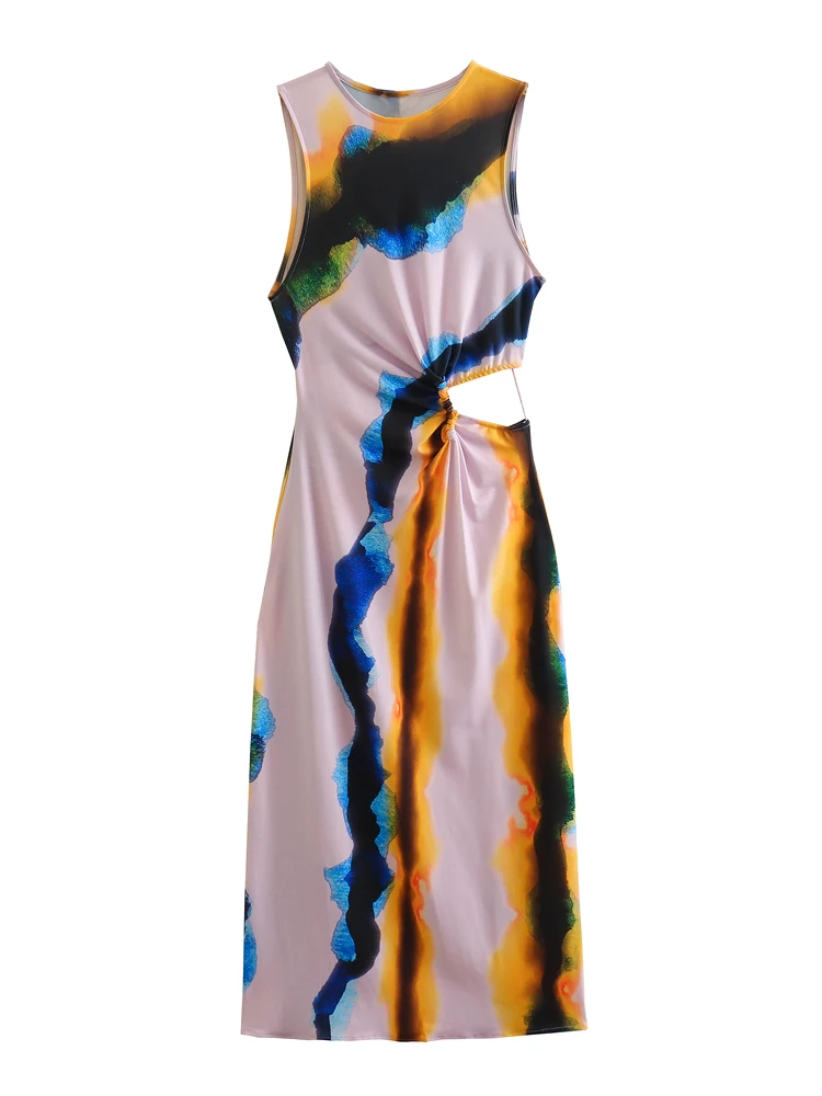 TRAF 2023 Summer Woman Print Cut Out Dress Tie Dye Long Dress Women Sleeveless Ruched Midi Dresses for Evening Dress
TRAF 2023 Summer Woman Print Cut Out Dress Tie Dye Long Dress Women Sleeveless Ruched Midi Dresses for Evening Dress