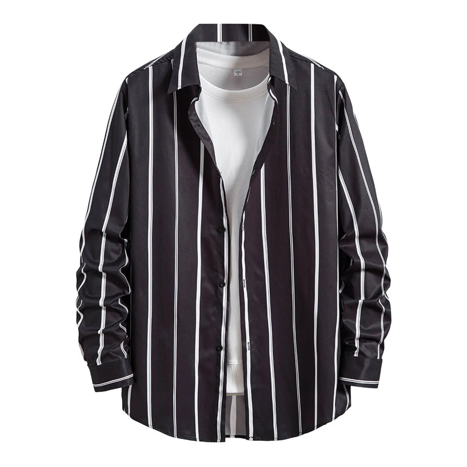 Men Autumn Striped Shirt Long Sleeves Turn-down Collar Lapel Contrast Color Single-breasted Print Spring Coat Men Clothing 2023
Men Autumn Striped Shirt Long Sleeves Turn-down Collar Lapel Contrast Color Single-breasted Print Spring Coat Men Clothing 2023