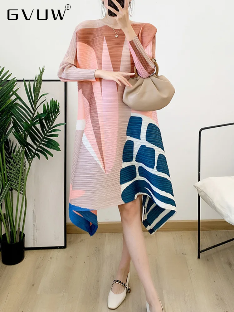 GVUW Print Pleated Dress Women Irregular O-neck Long Sleeve Loose Elegant Party Dresses 2023 New Spring Fashion Clothing 17G0898
GVUW Print Pleated Dress Women Irregular O-neck Long Sleeve Loose Elegant Party Dresses 2023 New Spring Fashion Clothing 17G0898