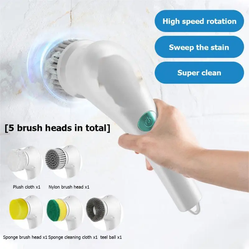 5-In-1 Multifunctional Electric Cleaning Brush Usb Charging Bathroom Wash Kitchen Cleaning Brush Tool Dishwashing Bathroom Brush
5-In-1 Multifunctional Electric Cleaning Brush Usb Charging Bathroom Wash Kitchen Cleaning Brush Tool Dishwashing Bathroom Brush