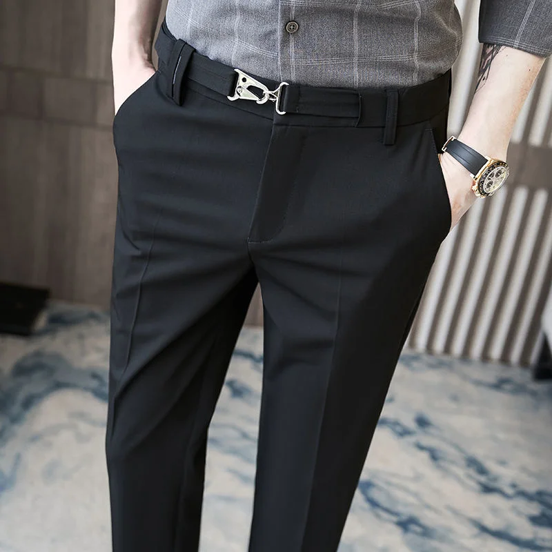 decorative Metal buckle Men Suit Pants Business Dress Pants Male Office Social Casual Slim Fit Pants Streetwear Wedding Trousers
decorative Metal buckle Men Suit Pants Business Dress Pants Male Office Social Casual Slim Fit Pants Streetwear Wedding Trousers
