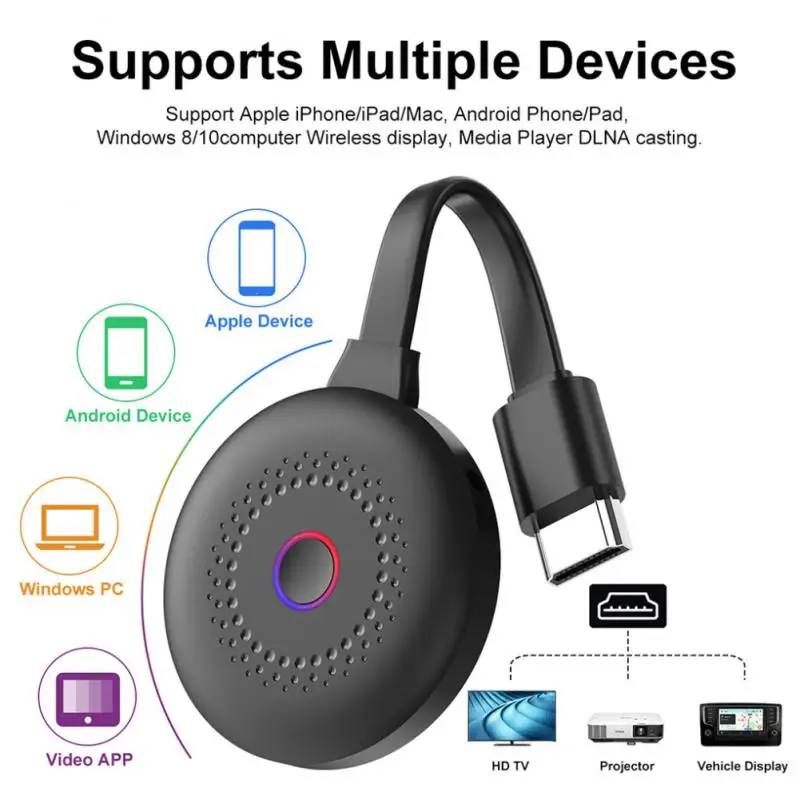 ТВ-флешка 2,4G, 1080P, Mira, экран, дисплей, приемник, HDMI-совместимый, модель Miracast, зеркальный ТВ-адаптер для Android, IOS
ТВ-флешка 2,4G, 1080P, Mira, экран, дисплей, приемник, HDMI-совместимый, модель Miracast, зеркальный ТВ-адаптер для Android, IOS