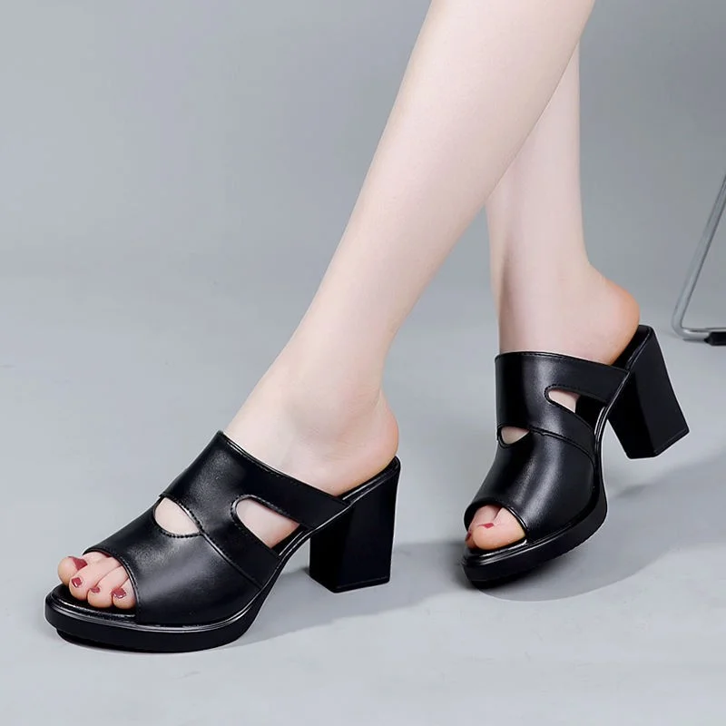 New 2023 High Heels Slippers Women Platform Shoes Summer Block Heel Leather Slides Ladies Office Slippers Plus Size Rubber
New 2023 High Heels Slippers Women Platform Shoes Summer Block Heel Leather Slides Ladies Office Slippers Plus Size Rubber