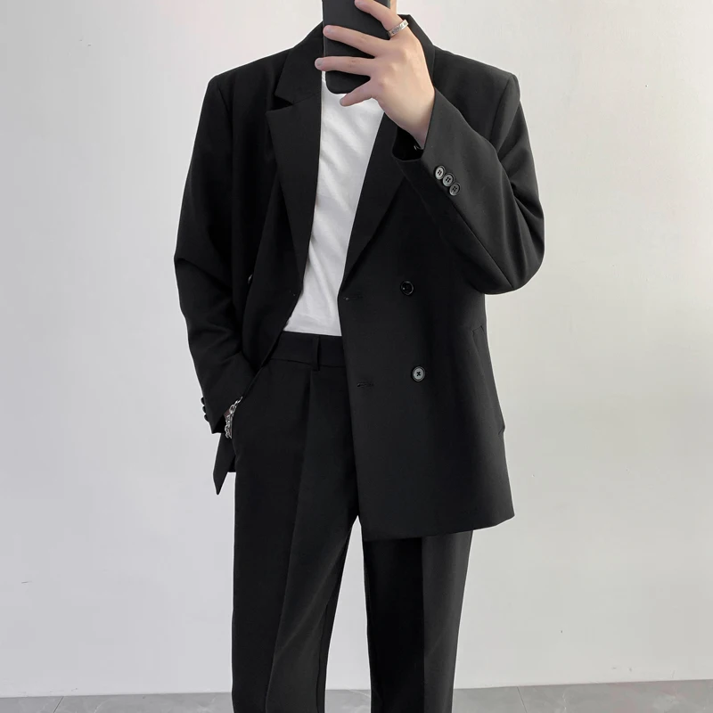 Male Streetwear Fashion Blazer Coat Men Double Breasted Loose Casual Suit Blazers Jacket Man Dress Wedding Suit Jackets
Male Streetwear Fashion Blazer Coat Men Double Breasted Loose Casual Suit Blazers Jacket Man Dress Wedding Suit Jackets