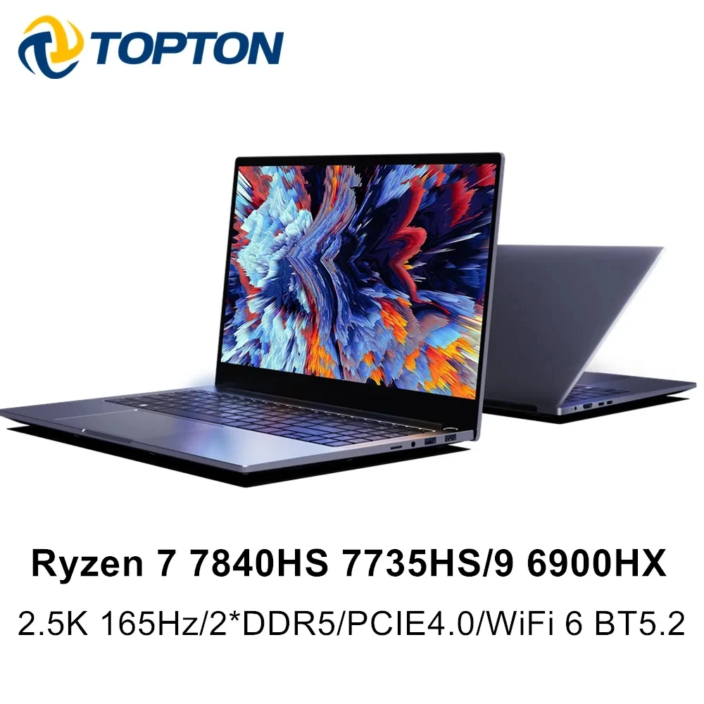 

16 Inch AMD Gaming Laptop Ryzen 7 7840HS 7735HS 9 6900HX 2.5K 165Hz 2*DDR5 4800MHz PCIE4.0 Ultraslim Notebook Windows 11 WiFi6