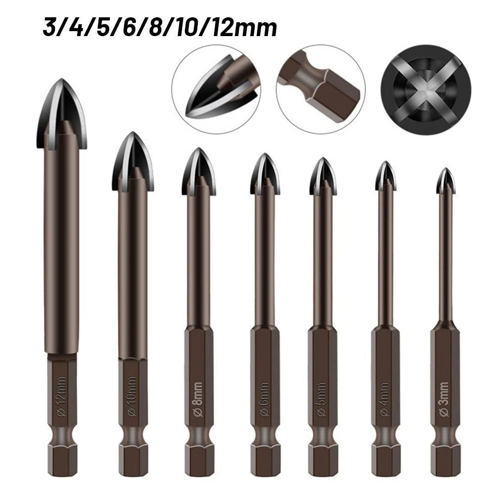 7Pcs/Set Glass Ceramic Drill Bit Cross 1/4" Hex Tile Bits Set Concrete Hole Opener Alloy Triangle Drill 3/4/5/6/8/10/12mm
7Pcs/Set Glass Ceramic Drill Bit Cross 1/4" Hex Tile Bits Set Concrete Hole Opener Alloy Triangle Drill 3/4/5/6/8/10/12mm