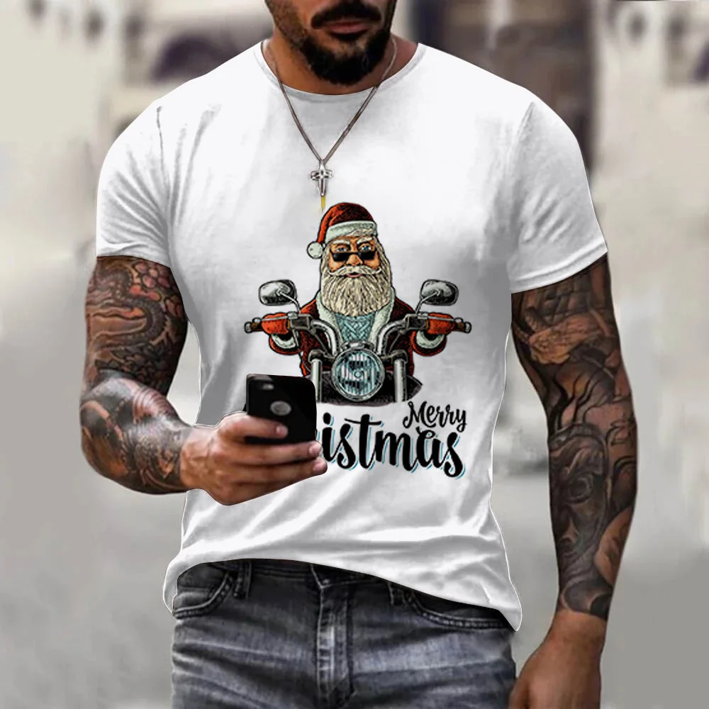 Men's Summer Short sleeve Christmas Print T-shirt Male Sports Santa Claus tshirt Fitness Gym t shirt Tee Tops Streetwear Clothes
Men's Summer Short sleeve Christmas Print T-shirt Male Sports Santa Claus tshirt Fitness Gym t shirt Tee Tops Streetwear Clothes