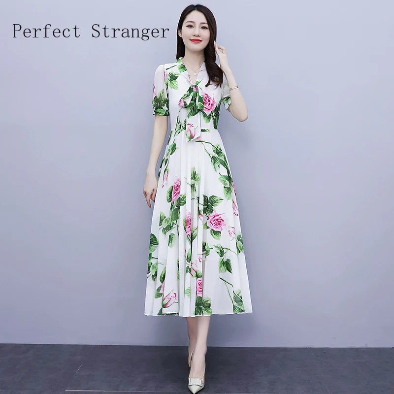 Women Dress Chiffon Floral Maxi Bow V Collar Short Sleeve Boho Summer Sukienka Ropa Mujer Robe Longue Femme Chic Vestidos
Women Dress Chiffon Floral Maxi Bow V Collar Short Sleeve Boho Summer Sukienka Ropa Mujer Robe Longue Femme Chic Vestidos