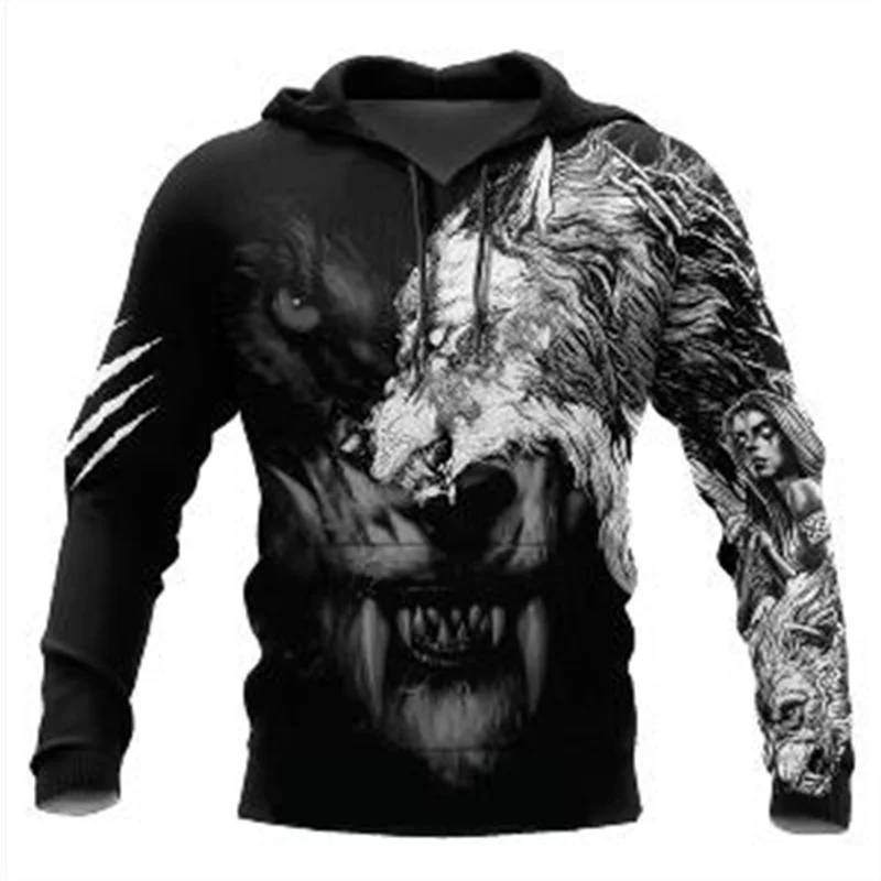 2022 Autumn Winter New 3D Savage Wolf Printed Men's Long Sleeve Hoodies Oversized Man Street Style Fashion Hoodies Tops
2022 Autumn Winter New 3D Savage Wolf Printed Men's Long Sleeve Hoodies Oversized Man Street Style Fashion Hoodies Tops