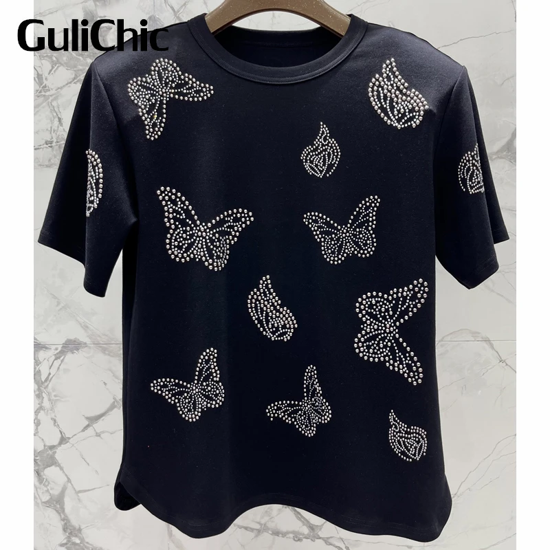 5.10 GuliChic Women Fashion Cotton Tee Rhinestone Butterfly Pattern Round Neck Short Sleeve Casual T-Shirt
5.10 GuliChic Women Fashion Cotton Tee Rhinestone Butterfly Pattern Round Neck Short Sleeve Casual T-Shirt