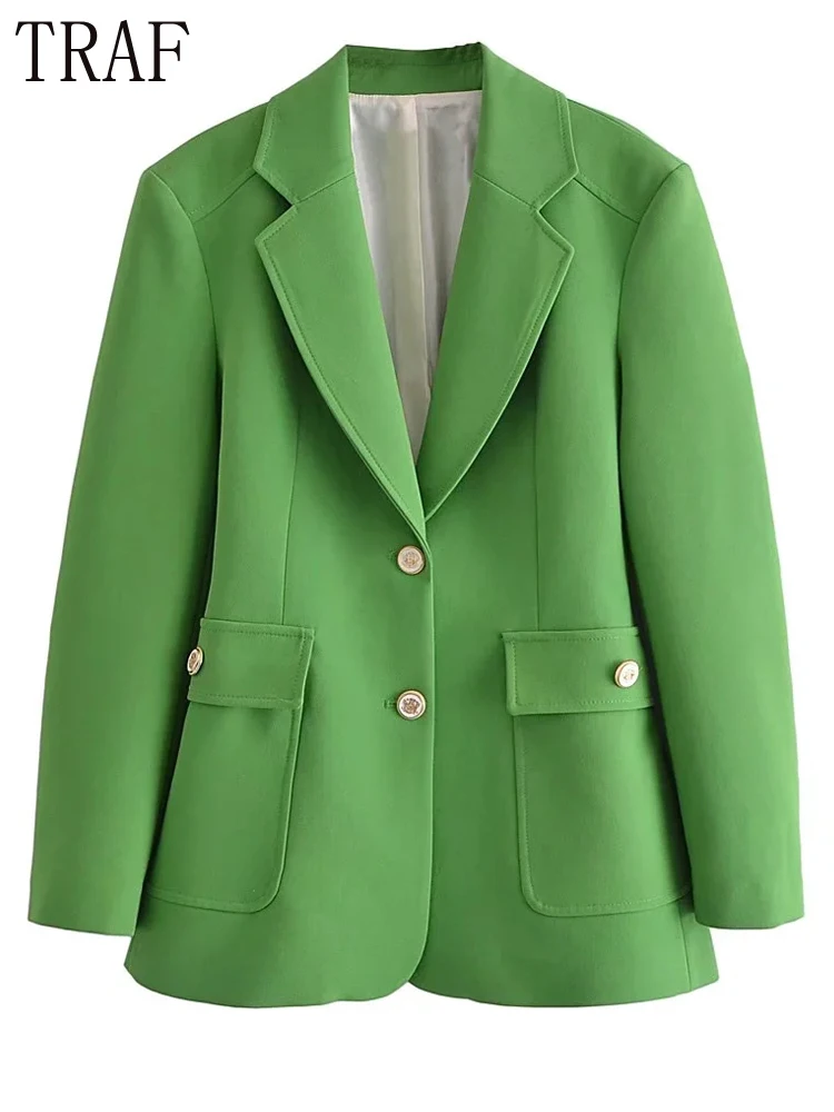 TRAF Zar 2022 Green Blazer Women Lapel Button Jacket Woman Casual Long Sleeve Straight Blazer Set Spring Elegant Female Suit
TRAF Zar 2022 Green Blazer Women Lapel Button Jacket Woman Casual Long Sleeve Straight Blazer Set Spring Elegant Female Suit