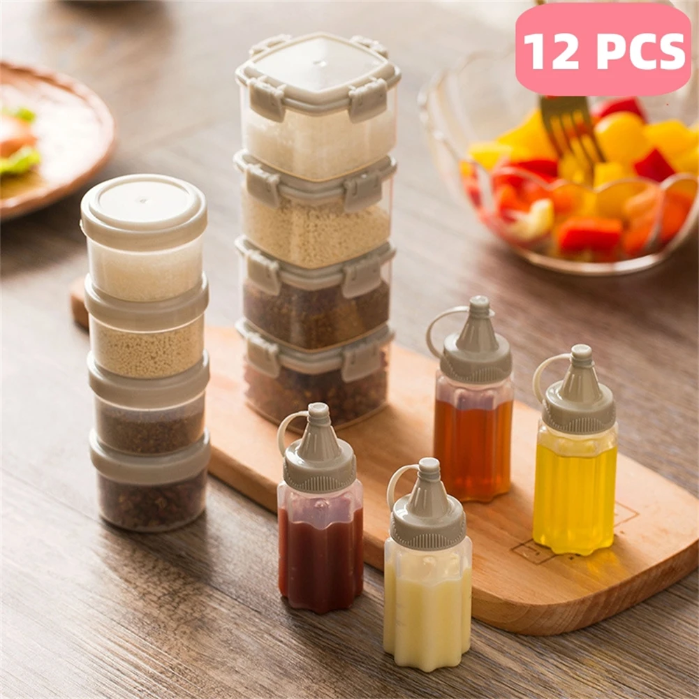 12PCS Portable Spices Bottle Sauce Box Squeeze Bottles Spice Jar Mini Sauce Seasoning Box Dispenser For Kitchen BBQ Supplies
12PCS Portable Spices Bottle Sauce Box Squeeze Bottles Spice Jar Mini Sauce Seasoning Box Dispenser For Kitchen BBQ Supplies