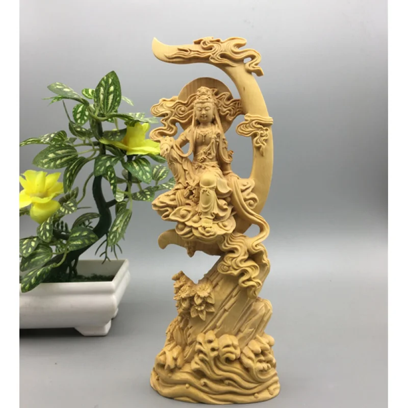 Arborvitae Buxus Microphylla Wood Carving Water and Moon Kuan-Yin Character Buddha Statue Home Chinese Decoration Crafts Gift gi
Arborvitae Buxus Microphylla Wood Carving Water and Moon Kuan-Yin Character Buddha Statue Home Chinese Decoration Crafts Gift gi