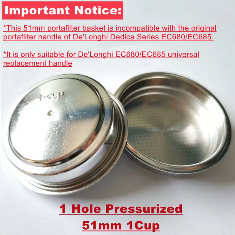 Портафильтр нержавеющая сталь 51 мм для Delonghi EC685 EC680
Портафильтр нержавеющая сталь 51 мм для Delonghi EC685 EC680