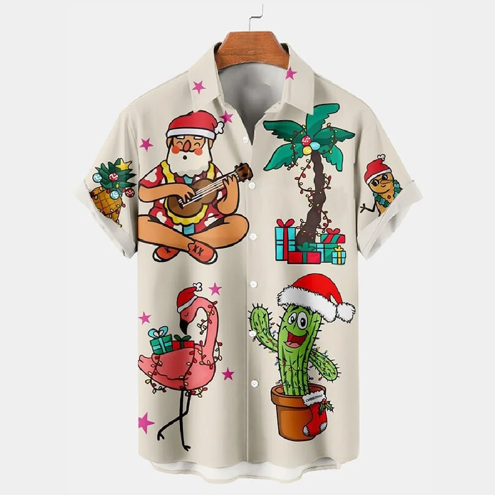 2024 Christmas Festival Shirt Music Santa Claus Men Shirts Christmas Clothes Family Gift Short Sleeves Oversized Fashion Shirts
2024 Christmas Festival Shirt Music Santa Claus Men Shirts Christmas Clothes Family Gift Short Sleeves Oversized Fashion Shirts