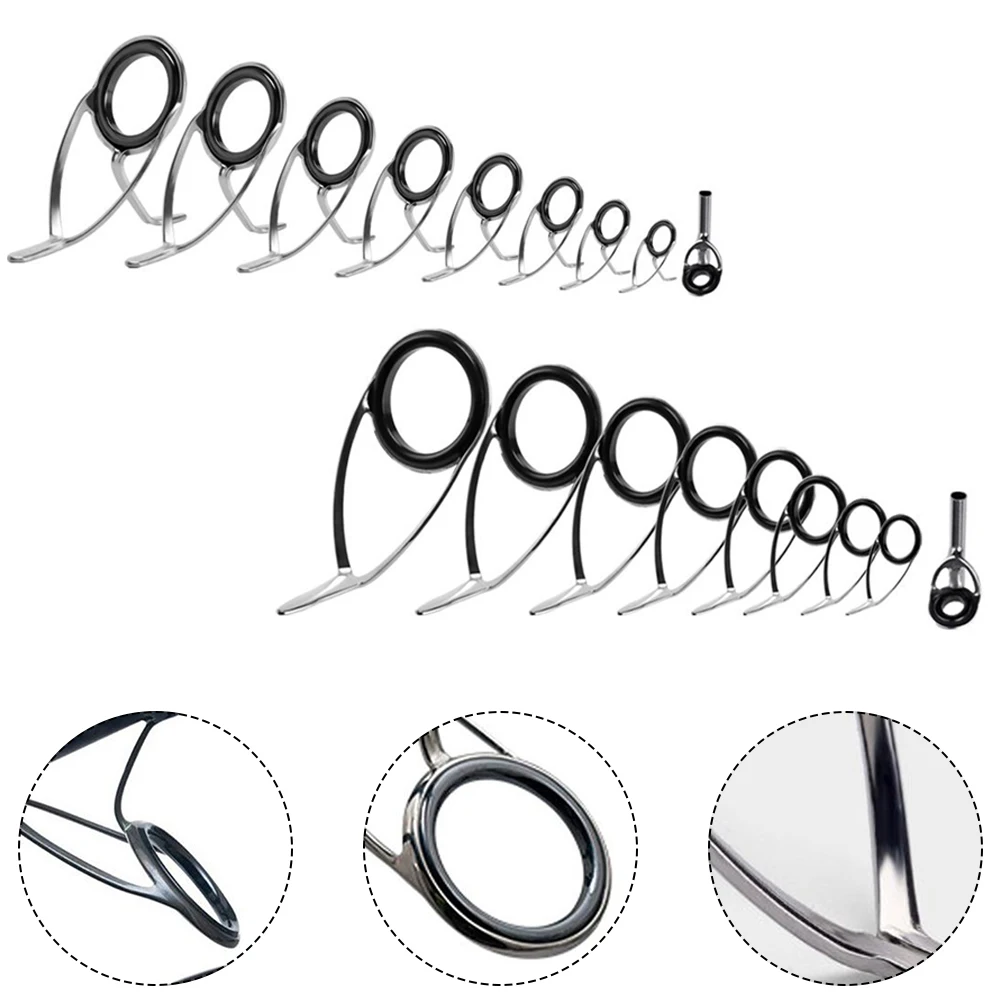 Replacement Fishing Rod Top Ring Black Circle Pole Tip Eye Line Ring Guide Repair Building Stainless Kit Set Accessories Fishing
Replacement Fishing Rod Top Ring Black Circle Pole Tip Eye Line Ring Guide Repair Building Stainless Kit Set Accessories Fishing