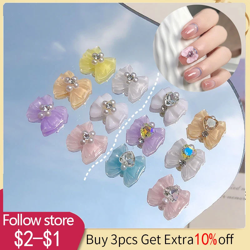 1pc 3D Resin Bow Knot Nail Crystals Charms Heart And Gemmule Rhinestones Nails Decors DIY Butterfly Manucure Accessoires
1pc 3D Resin Bow Knot Nail Crystals Charms Heart And Gemmule Rhinestones Nails Decors DIY Butterfly Manucure Accessoires
