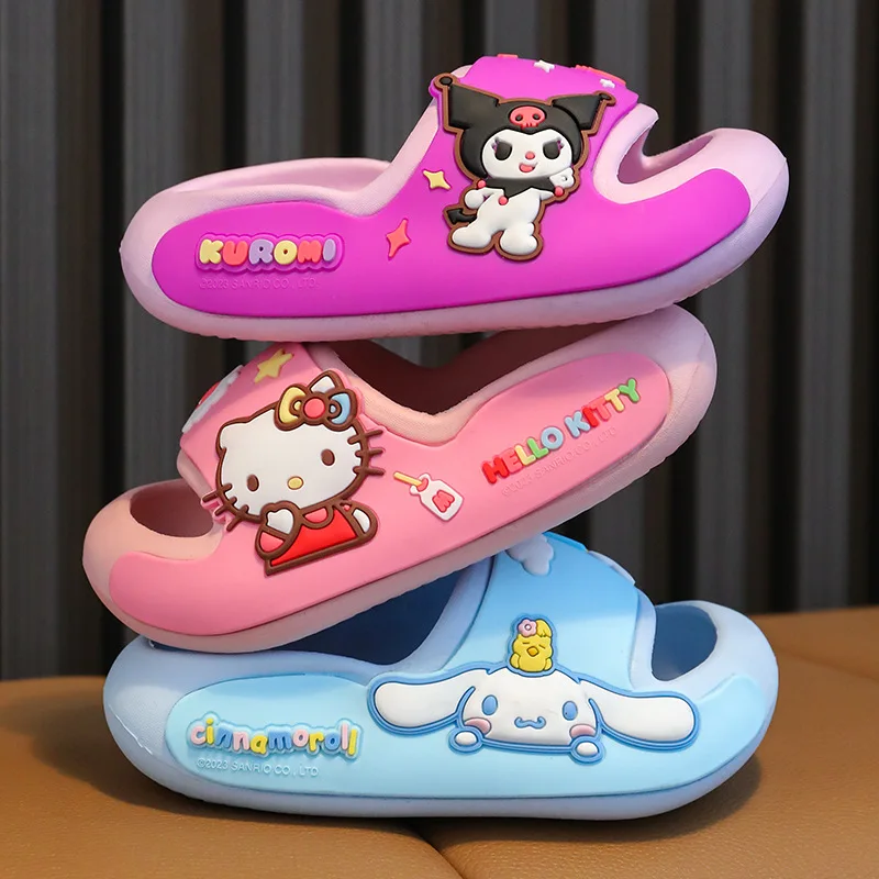 Сандалии Sanrio Hello Kitty Kuromi My Melody Cinnamoroll детские, летние шлепанцы для девочек с рисунком, Детская домашняя обувь на платформе, для улицы
Сандалии Sanrio Hello Kitty Kuromi My Melody Cinnamoroll детские, летние шлепанцы для девочек с рисунком, Детская домашняя обувь на платформе, для улицы