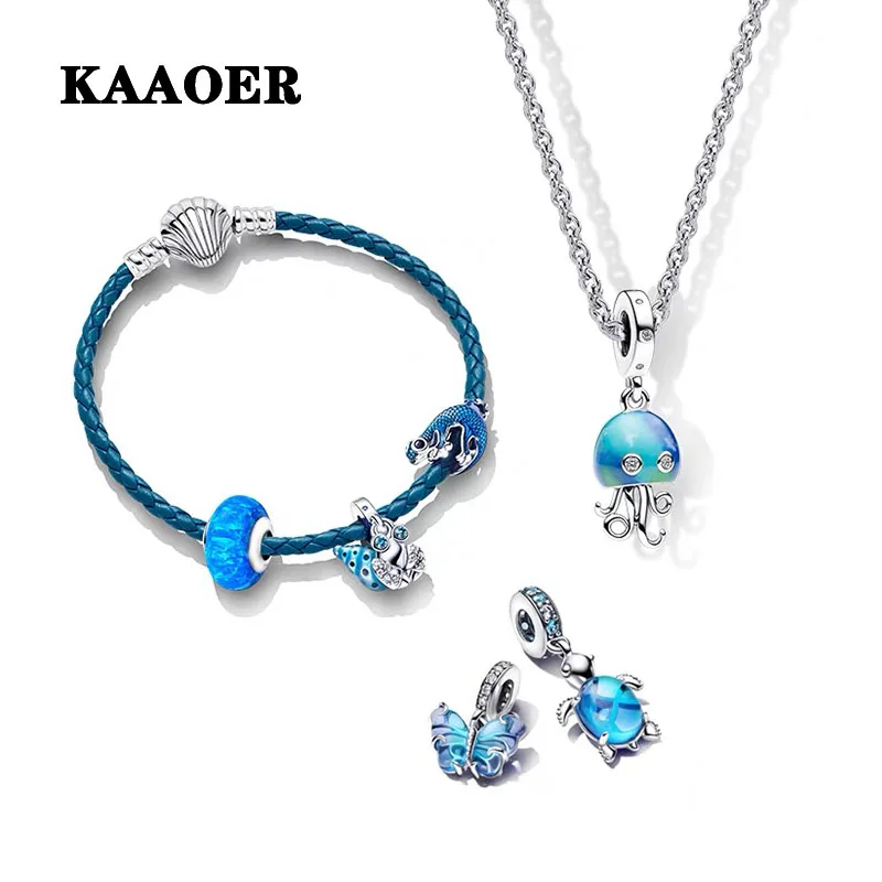 KAAOER 2023 Silver Summer Blue butterfly Turtle color-changing glass shell braided leather rope bracelet High quality jewelry
KAAOER 2023 Silver Summer Blue butterfly Turtle color-changing glass shell braided leather rope bracelet High quality jewelry