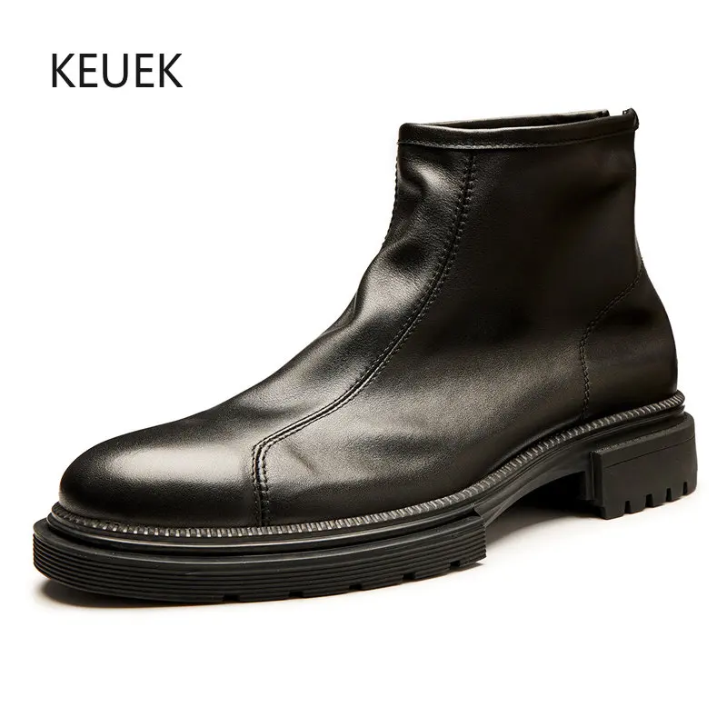 New Men Ankle Boots Classic Genuine Leather Chelsea Boots Business Dress Shoes Male High Top Casual Work Outdoor Boots 5A
New Men Ankle Boots Classic Genuine Leather Chelsea Boots Business Dress Shoes Male High Top Casual Work Outdoor Boots 5A