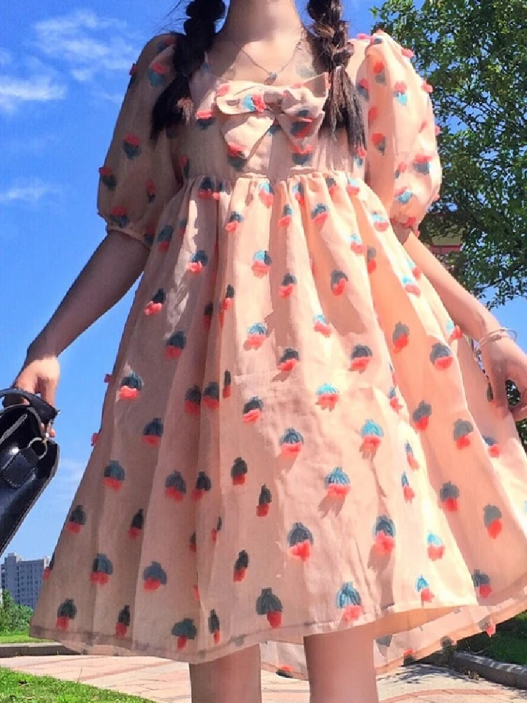 Sweet Mesh Preppy Style Women Women Dresses 2022 Summer Peter Pan Collar Floral Printed Student'S Puff Sleeve Bow Kawaii Dresses
Sweet Mesh Preppy Style Women Women Dresses 2022 Summer Peter Pan Collar Floral Printed Student'S Puff Sleeve Bow Kawaii Dresses