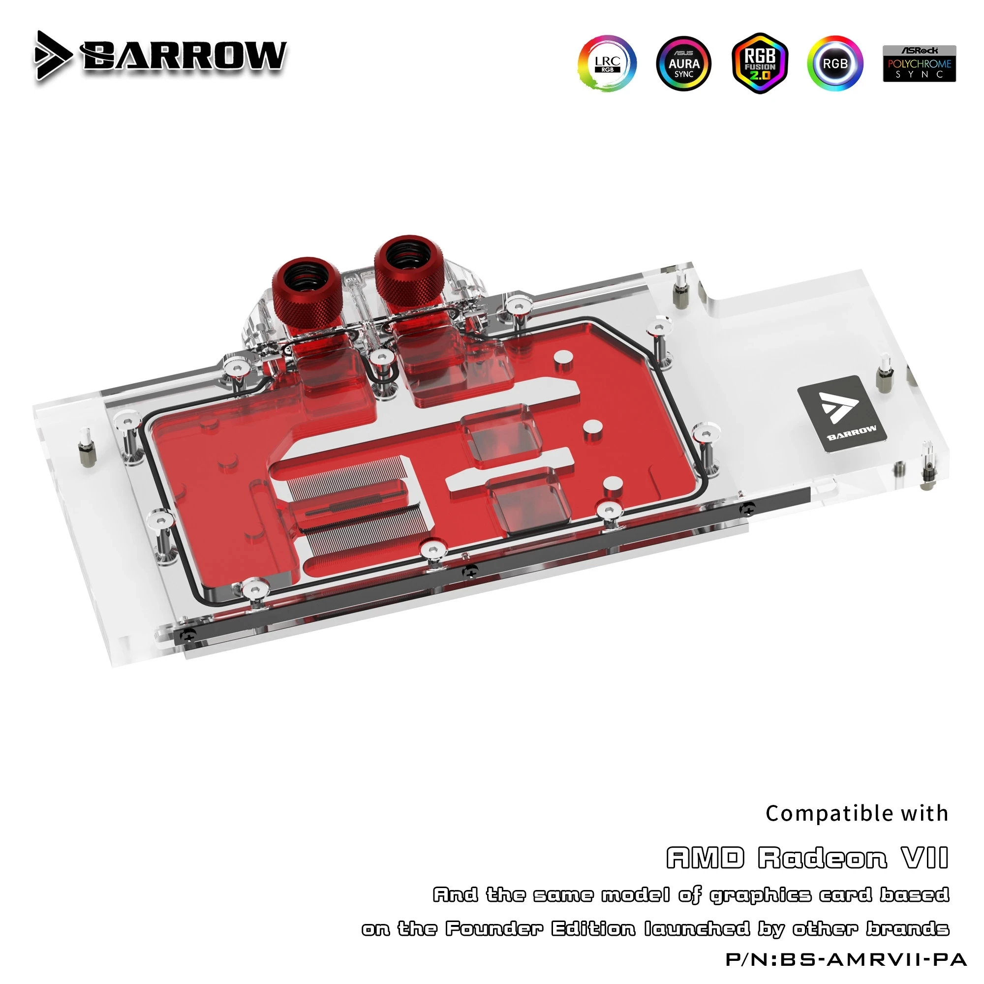 

Barrow BS-AMRVII-PA, LRC 2.0 Full Cover Graphics Card Water Cooling Blocks, For AMD Founder Edition Radeon VII