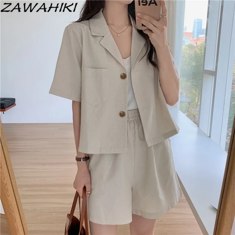 ZAWAHIKI Fashion Suit Women Autumn Winter 2022 New Korean Short Sleeve Jacket High Waist Loose New Casual Pants Two Piece Suits
ZAWAHIKI Fashion Suit Women Autumn Winter 2022 New Korean Short Sleeve Jacket High Waist Loose New Casual Pants Two Piece Suits