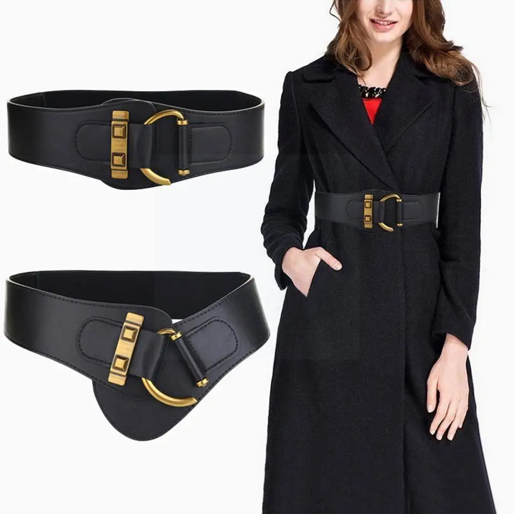 Luxury Women Wide Belt Elastic Vintage Buckle Leather Pin Buckle Fashion Seal Belt Wild Belt Waist Wide Women's O5D1
Luxury Women Wide Belt Elastic Vintage Buckle Leather Pin Buckle Fashion Seal Belt Wild Belt Waist Wide Women's O5D1